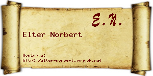 Elter Norbert névjegykártya